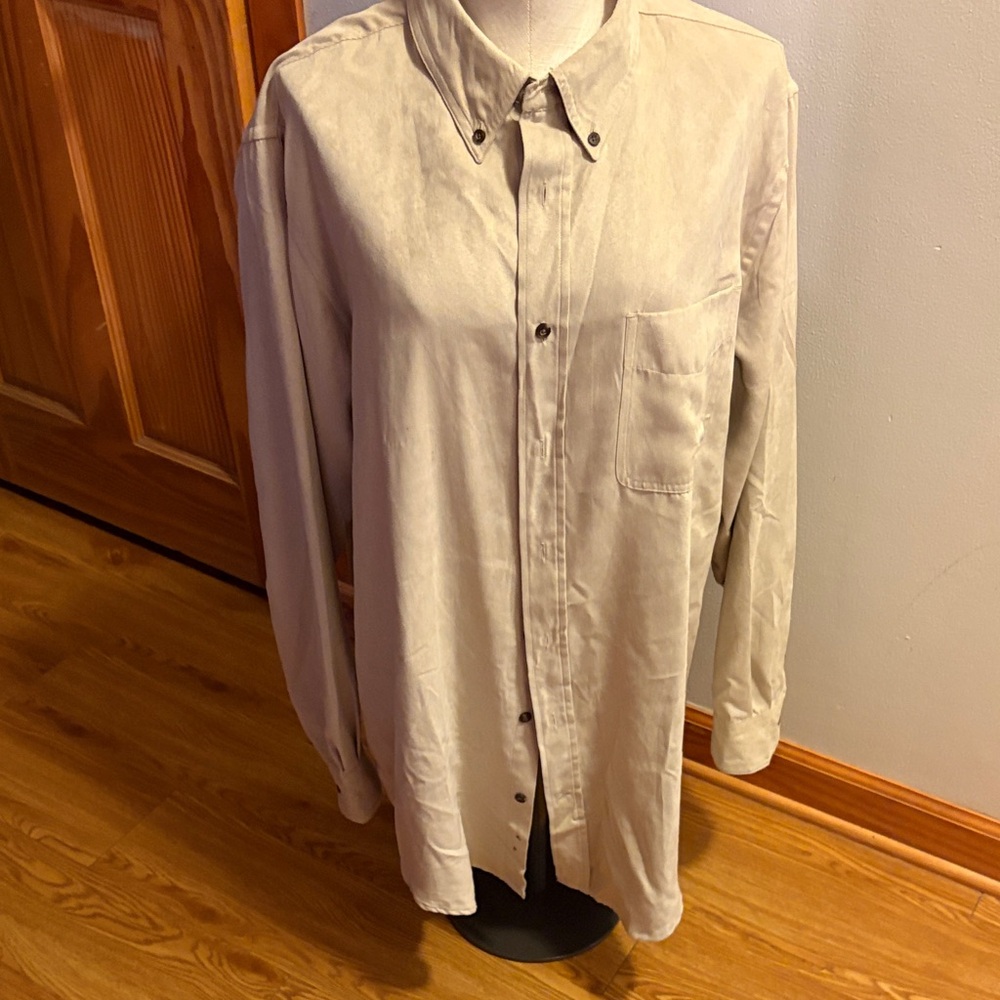 Beige Button-Up Shirt